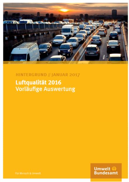 Luftqualtiät 2016 - Vorläufige Auswertung - Titel © Umweltbundesamt 2017