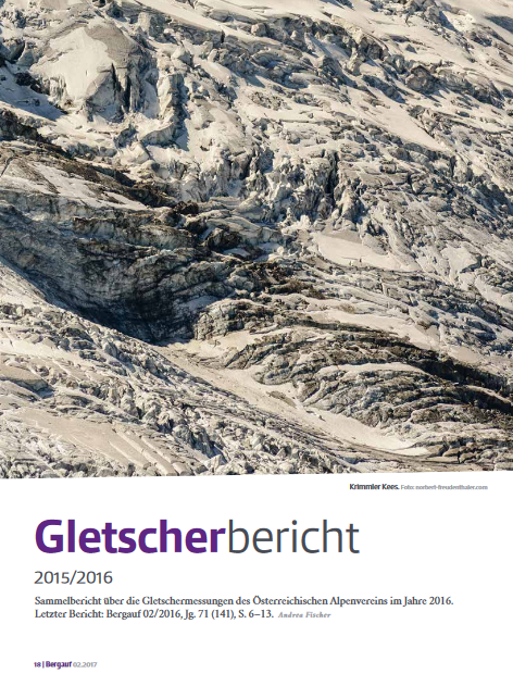 Gletscherbericht 2015_16 des ÖAV - Titel © ÖAV