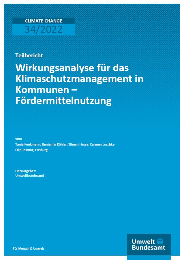 Klimaschutzmanagement (Untersuchung von Öko-Institut und UBA) - Titel © umweltbundesamt.de